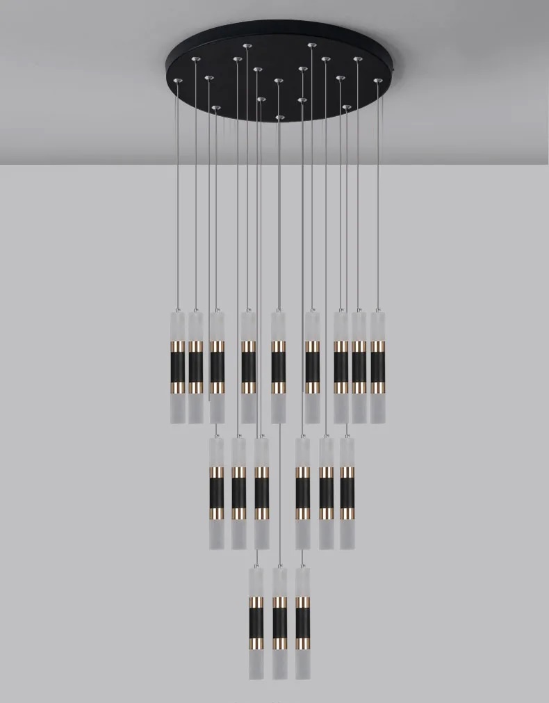 Nowoczesna Lampa Wisząca Basalt Żyrandol Czarny Tuba LED - obrazek 14