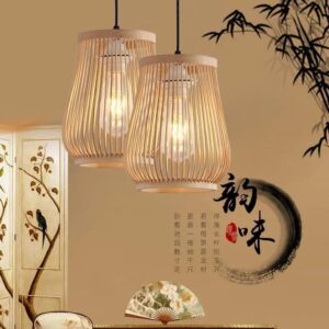 Rustykalna Bambusowa Lampa Wisząca Aztec Boho