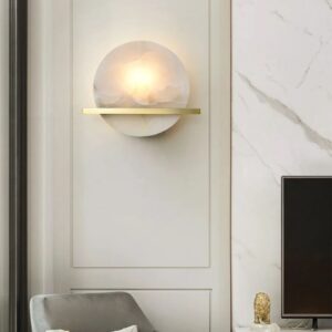 Nowoczesna Marmurowa Okrągła Lampa Ścienna Marmo Kinkiet