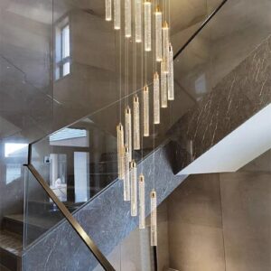 Nowoczesna Lampa Wisząca Sople Żyrandol Złoty Glamour LED