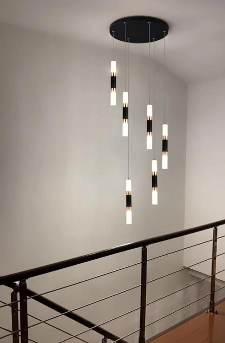 Nowoczesna Lampa Wisząca Basalt Żyrandol Czarny Tuba LED - obrazek 9
