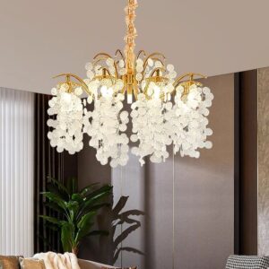 Nowoczesna Kryształowa Lampa Sufitowa Riviera Żyrandol Glamour Złoty