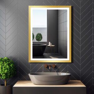 Lustro łazienkowe Luxled prostokątne z oświetleniem LED z ramą