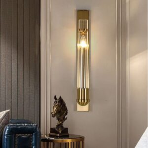 Eklektyczna Metalowa Lampa Ścienna Lorenzo Kinkiet Złoty