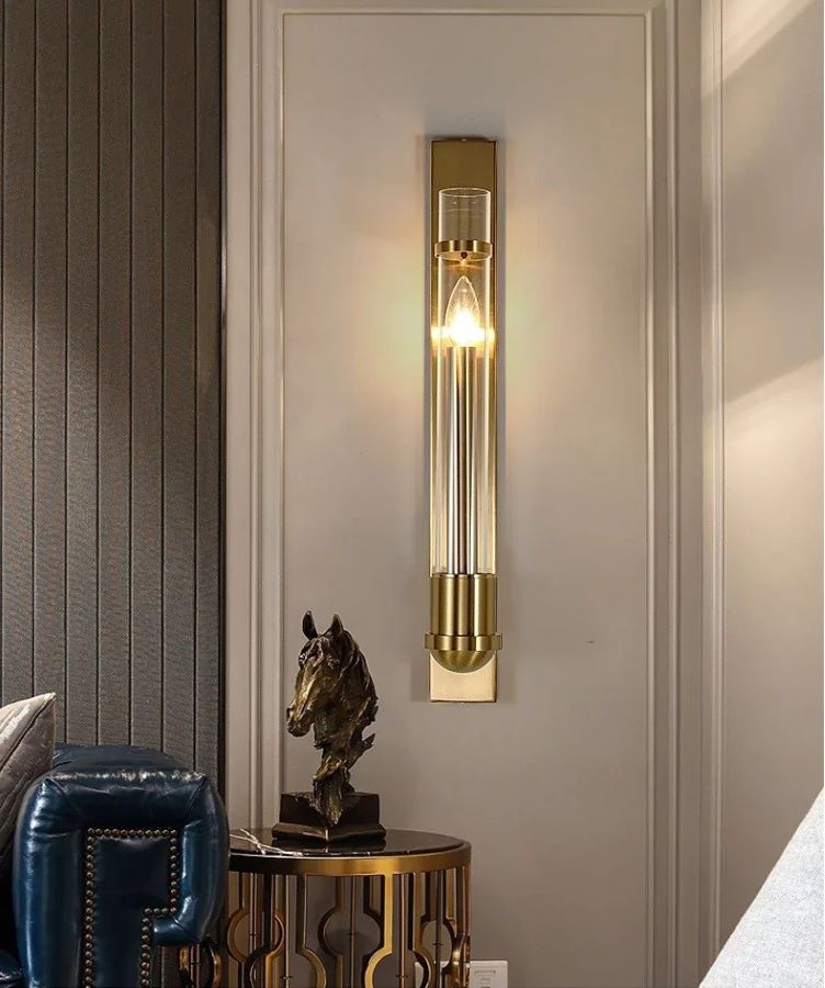 Eklektyczna Metalowa Lampa Ścienna Lorenzo Kinkiet Złoty