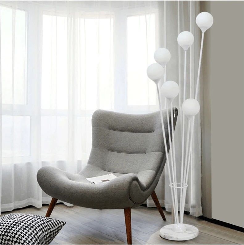 Klasyczna Metalowa Lampa Podłogowa Alfi Marmur - obrazek 3