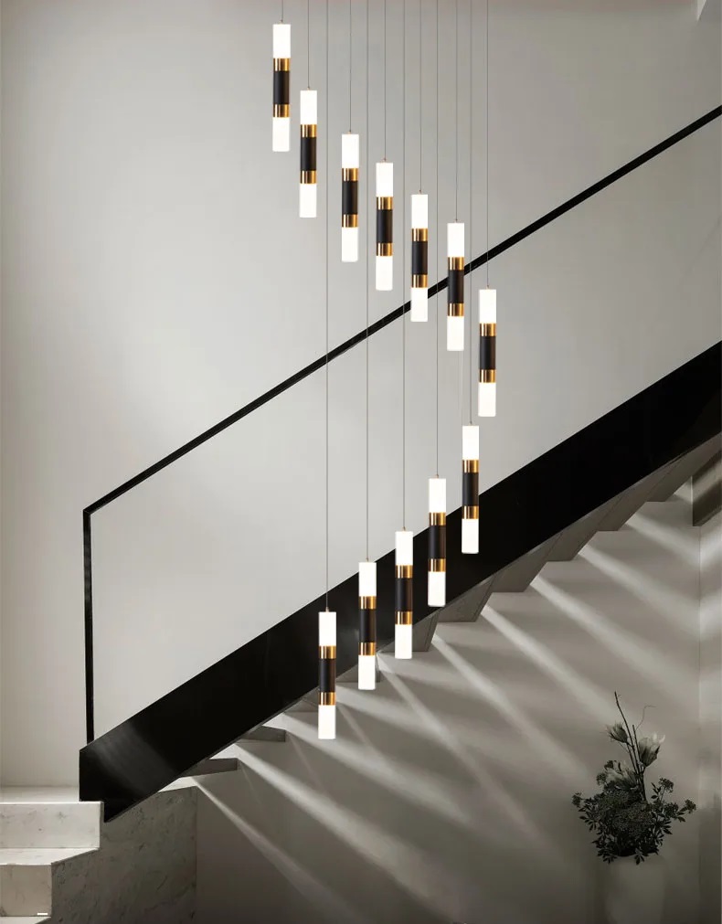 Nowoczesna Lampa Wisząca Basalt Żyrandol Czarny Tuba LED - obrazek 3