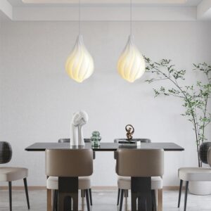 Skandynawska Lampa Wisząca Kropla Żyrandol Biały