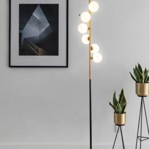 Nowoczesna Lampa Podłogowa Piano Kule Złota