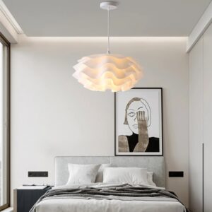 Skandynawska Lampa Wisząca Wave Żyrandol Biały