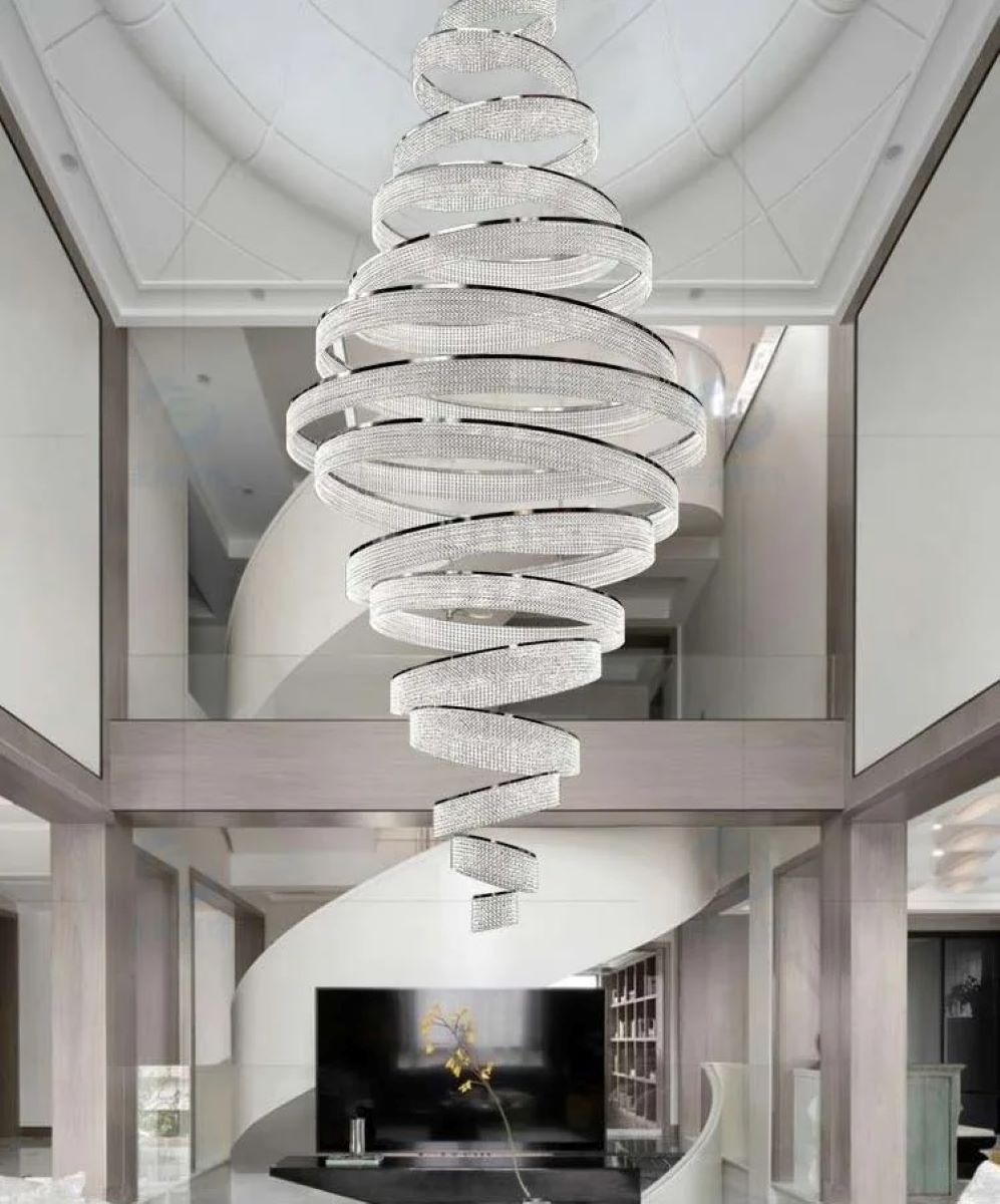 Nowoczesna Kryształowa Lampa Wisząca Waterfall Żyrandol Glamour - obrazek 8