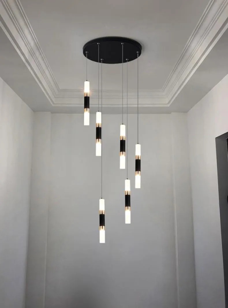 Nowoczesna Lampa Wisząca Basalt Żyrandol Czarny Tuba LED - obrazek 7