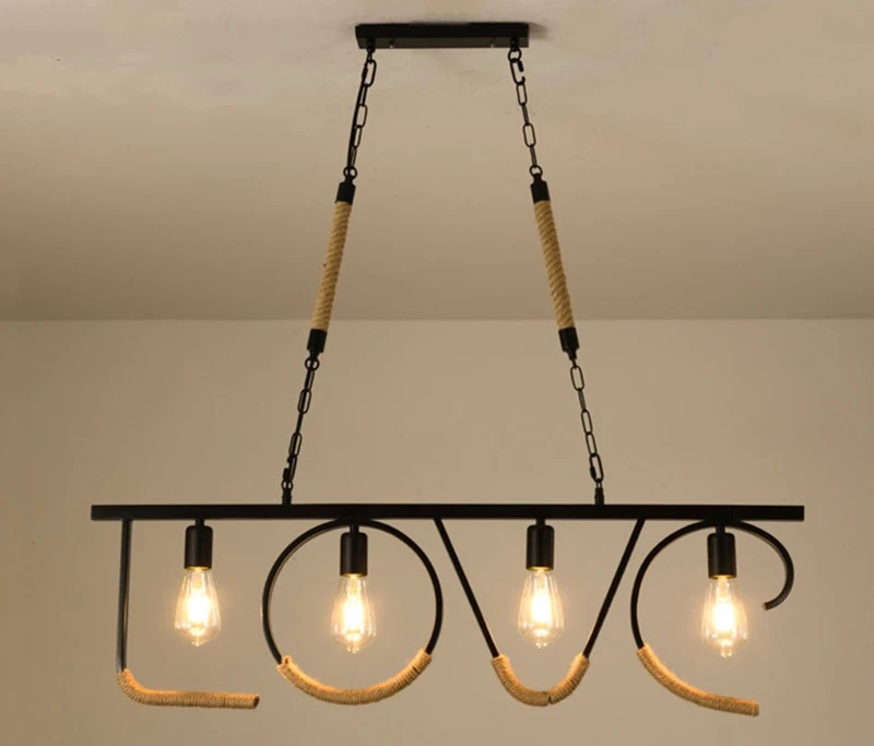 Lampa Wisząca Z Liny Jutowej LOVE Rustykalna - obrazek 10