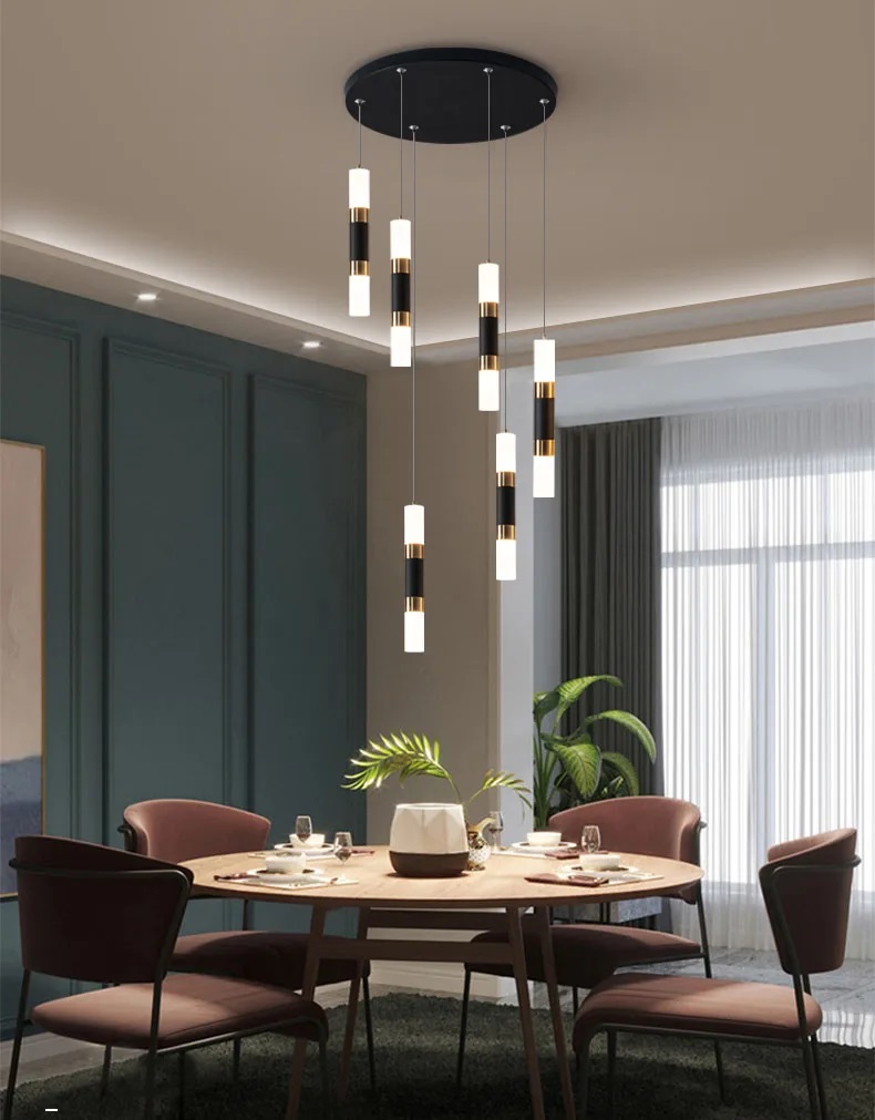 Nowoczesna Lampa Wisząca Basalt Żyrandol Czarny Tuba LED - obrazek 6