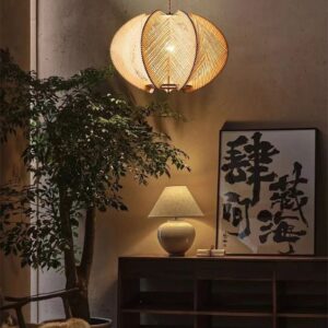 Rustykalna Drewniana Lampa Wisząca Cancun Boho