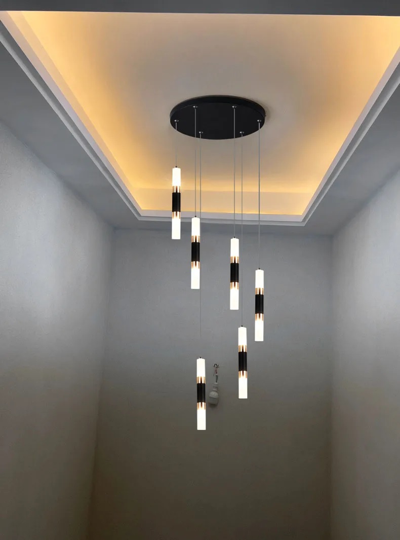 Nowoczesna Lampa Wisząca Basalt Żyrandol Czarny Tuba LED - obrazek 5