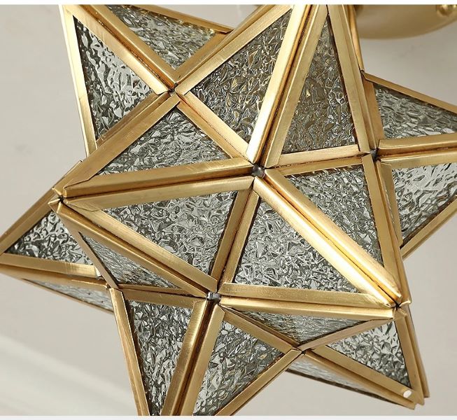 Nowoczesna Szklana Lampa Sufitowa Star Złota - obrazek 3