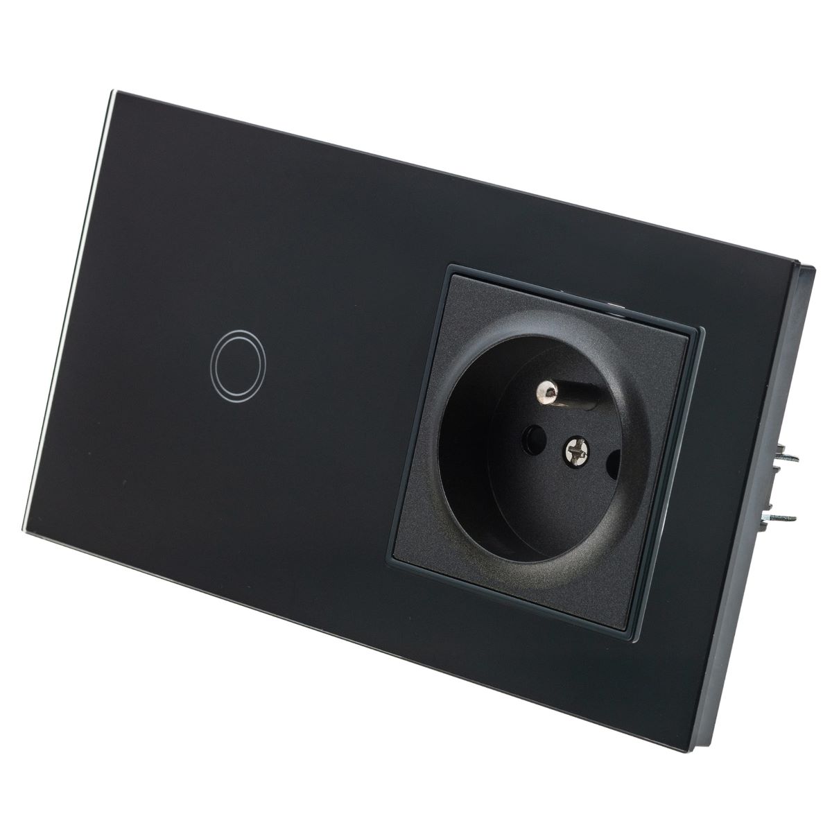 Dotykowy Szklany Włącznik Światła Gniazdo z Bolcem Pojedynczy