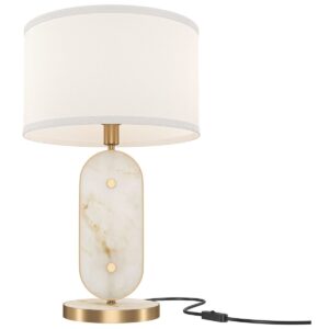 Lampa Stołowa Marmo z Abażurem Glamour Złota