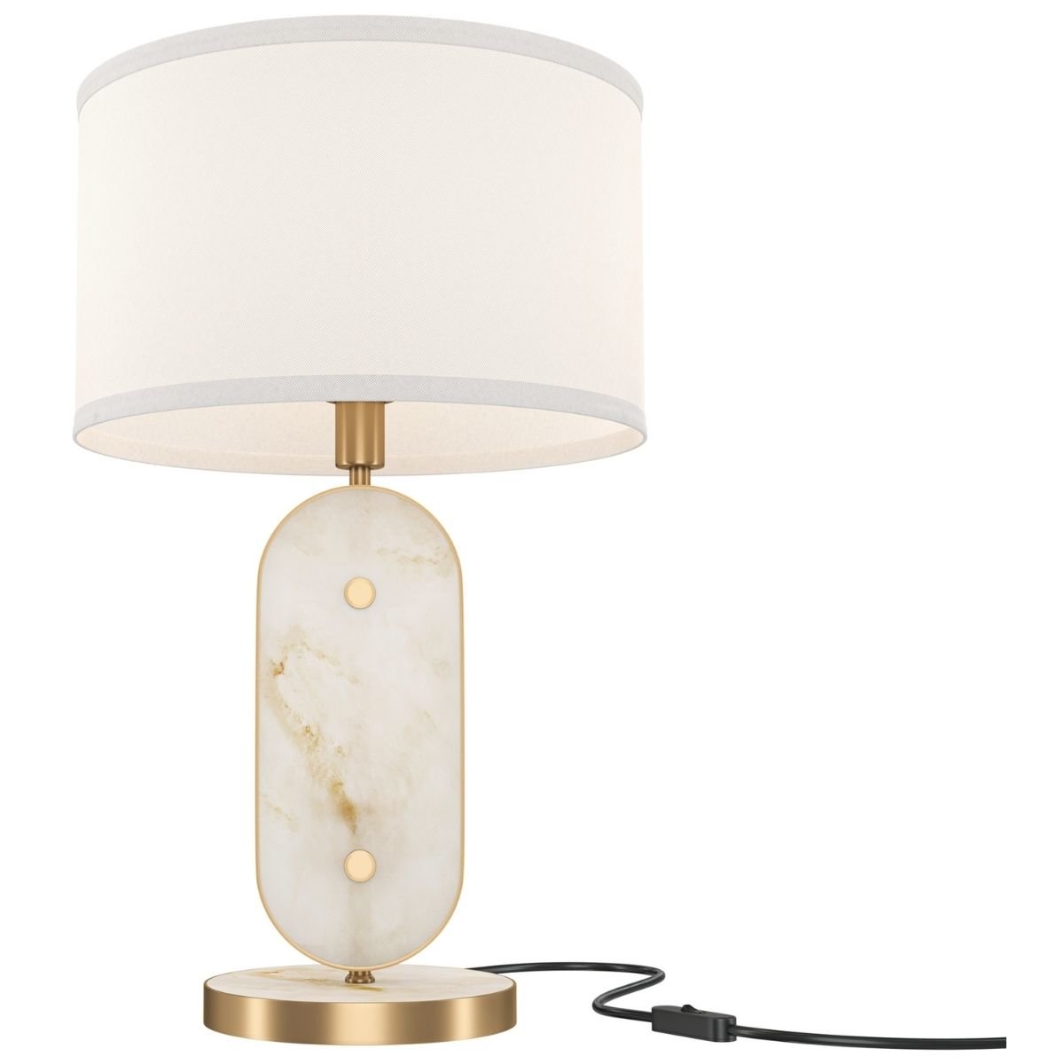 Lampa Stołowa Marmo z Abażurem Glamour Złota