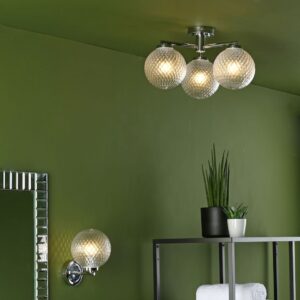 Łazienkowa Lampa Sufitowa Wayne Szklane Kule Chrom IP44
