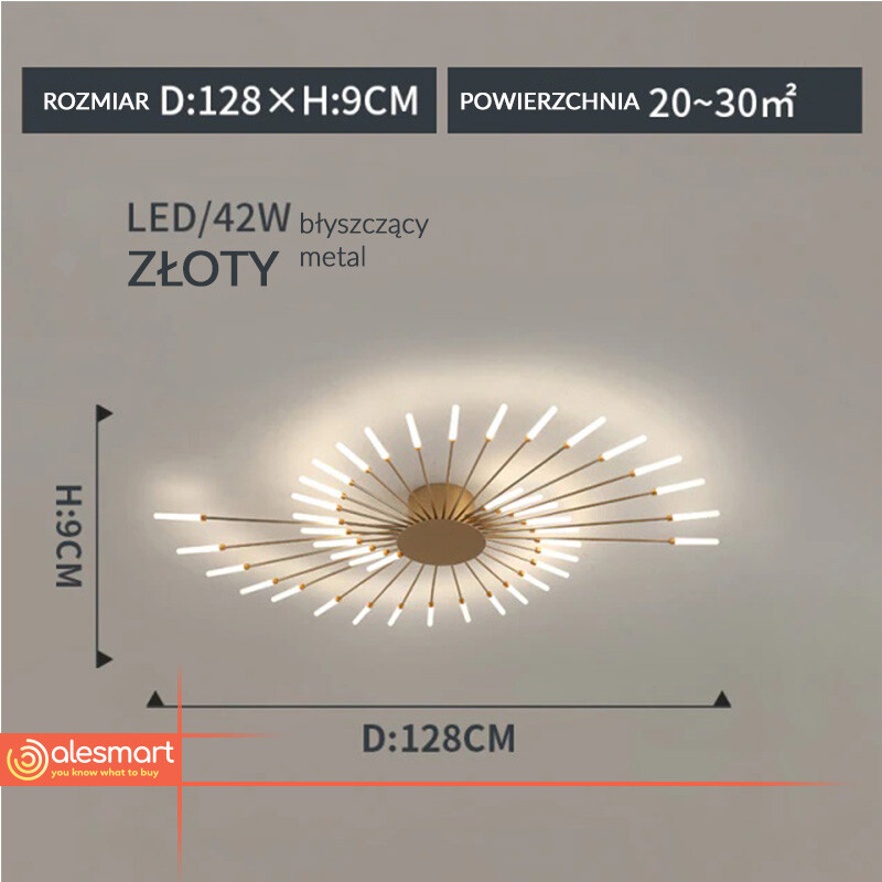 Fajerwerkowy Led Plafon 12-42 Gałęzi Lampa sufitowa - obrazek 16