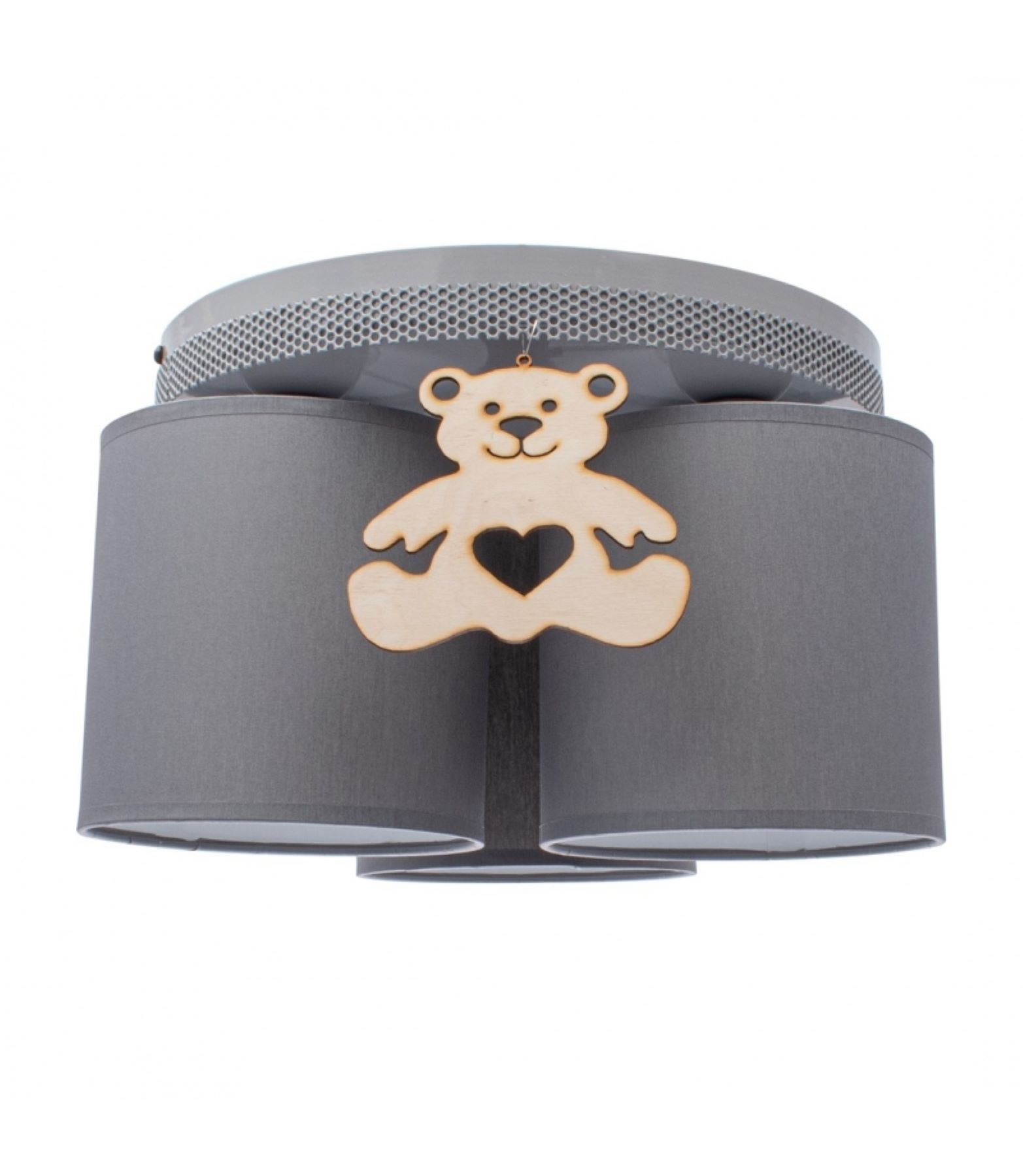 Lampa Sufitowa Miś Do Pokoju Dziecięcego Szara - obrazek 2