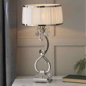 Kryształowa Lampa Stołowa Elegance Chrom Glamour