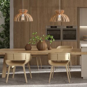 Nowoczesna Lampa Wisząca Kymi Drewniana Boho