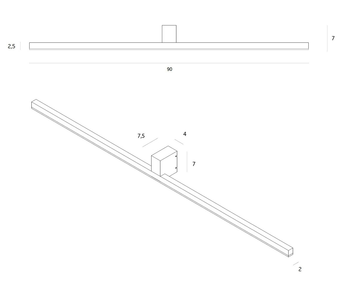Podłużny Kinkiet Łazienkowy Lampa Ścienna Finger IP54 - obrazek 11