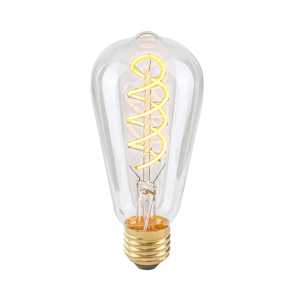 Żarówka LED E27 ST64 Dekoracyjna Filament 4W Edison Spiral Clear