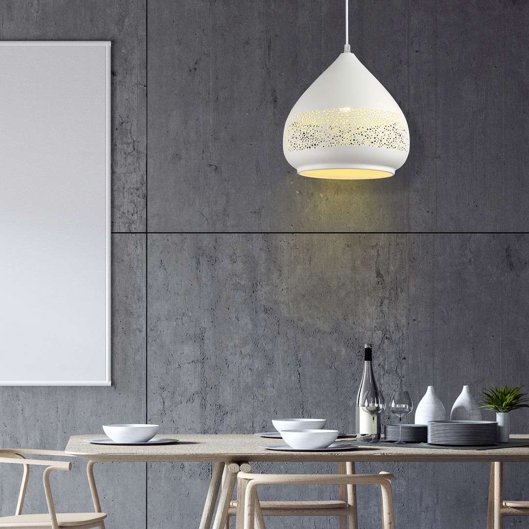 Ażurowa Lampa Wisząca Lace Vintage Biała