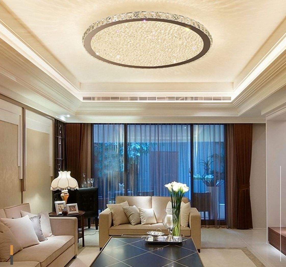 Nowoczesna Lampa Sufitowa Diamond Plafon Glamour Chrom LED