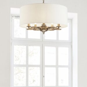 Klasyczna Lampa Wisząca Anna Złoty Antyk Abażur