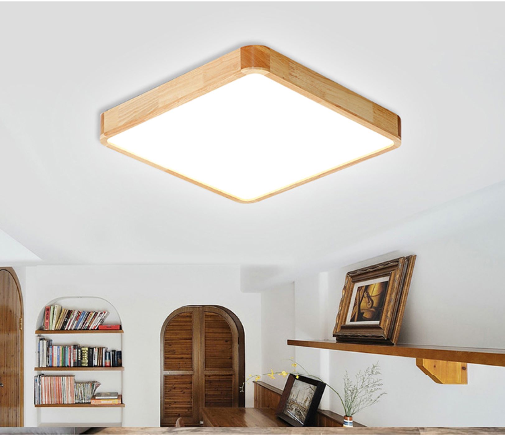 Drewniana Lampa Sufitowa Wood Plafon LED - obrazek 5