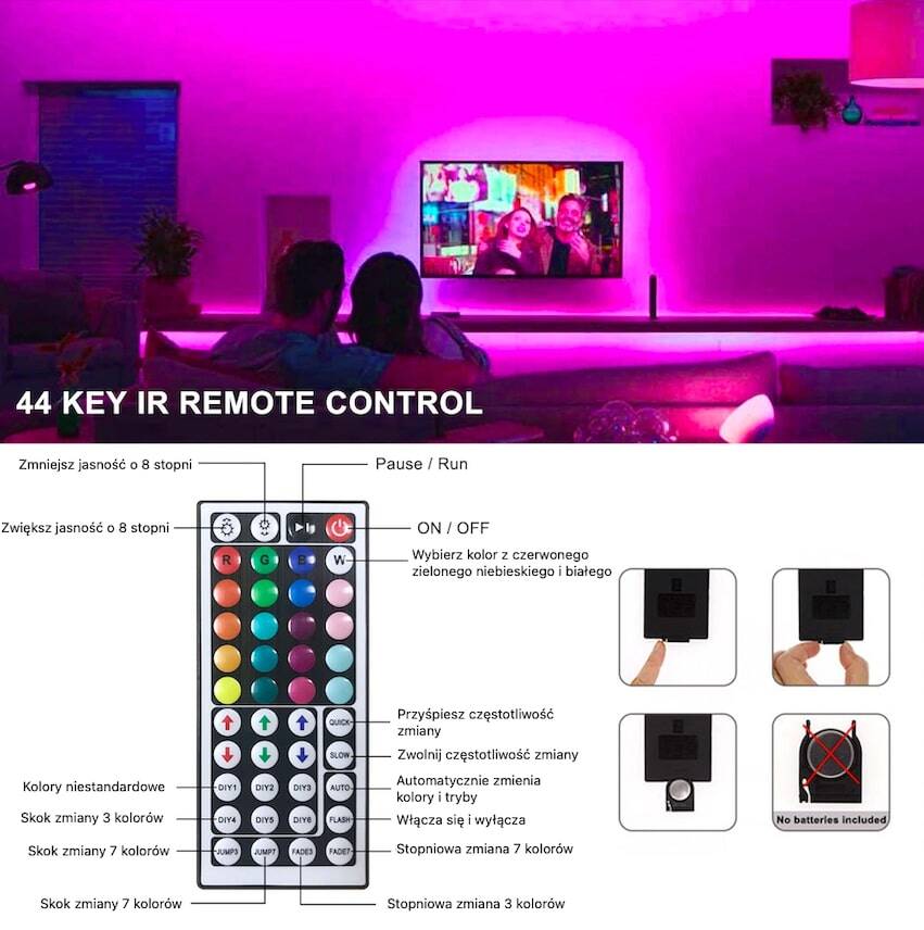 Taśma LED RGB 5050 WIFI 15M Magic Home komplet - obrazek 2
