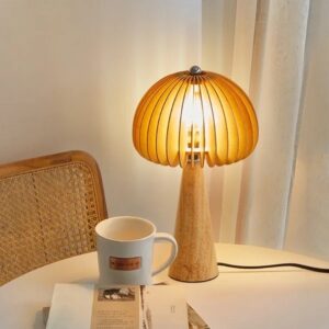 Rustykalna Drewniana Lampa Stołowa Volum Boho