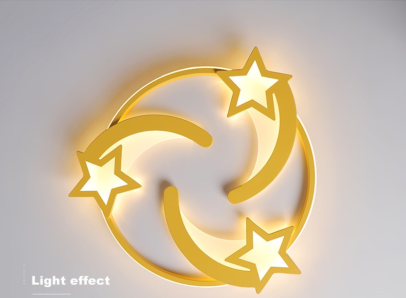 Lampa Sufitowa Spadające Gwiazdy Do Pokoju Dziecięcego LED Złota - obrazek 7