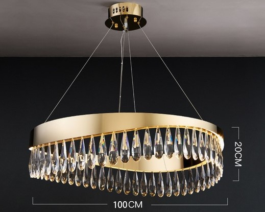 Nowoczesna Lampa Wisząca Drop Żyrandol Złoty Glamour - obrazek 11