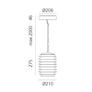 Lampa wisząca LED Artemide Slicing IP65 Ø 21 cm