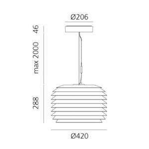 Lampa wisząca LED Artemide Slicing IP65 Ø 42 cm