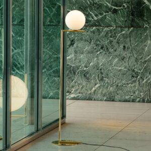Lampa stojąca FLOS IC F1 10th Anniversary pozłacana ściemniana