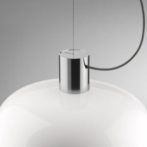 Lampa wisząca FLOS Bellhop Glass S2 kolor aluminium Ø 45 cm