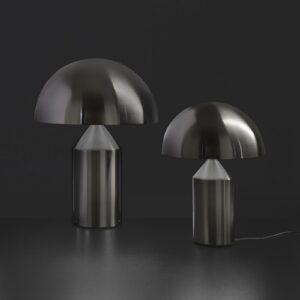 Lampa stołowa Oluce Atollo nikiel satynowy aluminium Ø 25 cm