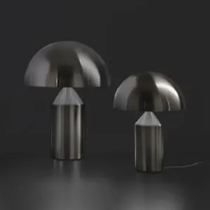 Lampa stołowa Oluce Atollo nikiel satynowy aluminium Ø 25 cm