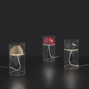 Oluce Lampa stołowa LED Medusa złota szkło wysokość 30 cm