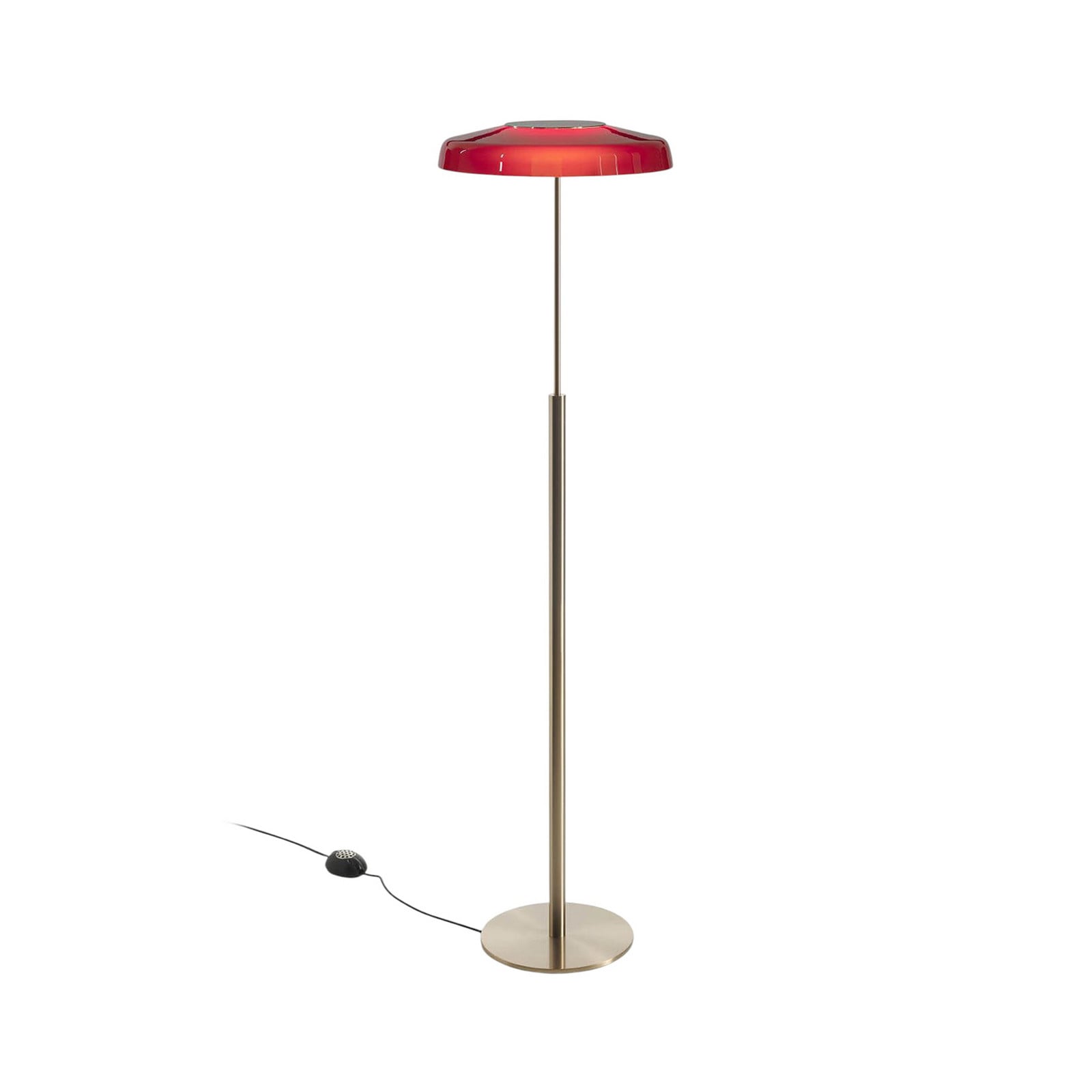 Oluce Lampa stojąca LED Dora złota/czerwona metal PMMA
