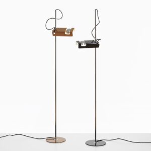 Oluce lampa stojąca Spider czarny/chrom metal aluminium