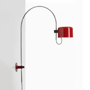 Oluce kinkiet Coupé czerwony/chrom metal łuk