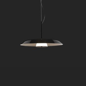 Oluce Żyrandol LED Iride Ø 55 cm czarny metal szkło